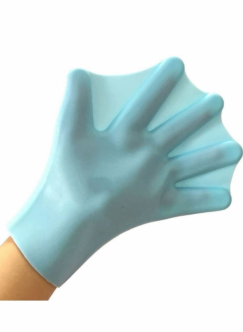 Silicone Webbed Swimming Gloves Aqua Fit Swim Training Web for Swimming,Closed Full Finger Water Unisex Kids - 2PCS