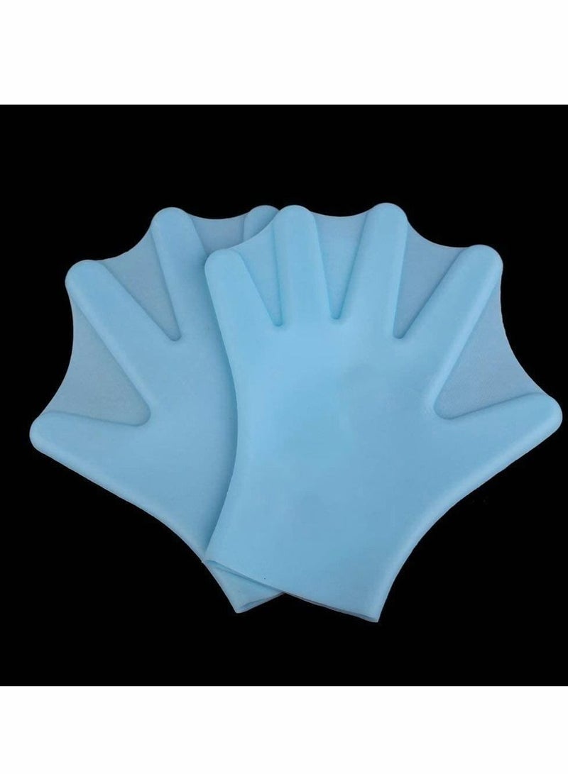 Silicone Webbed Swimming Gloves Aqua Fit Swim Training Web for Swimming,Closed Full Finger Water Unisex Kids - 2PCS