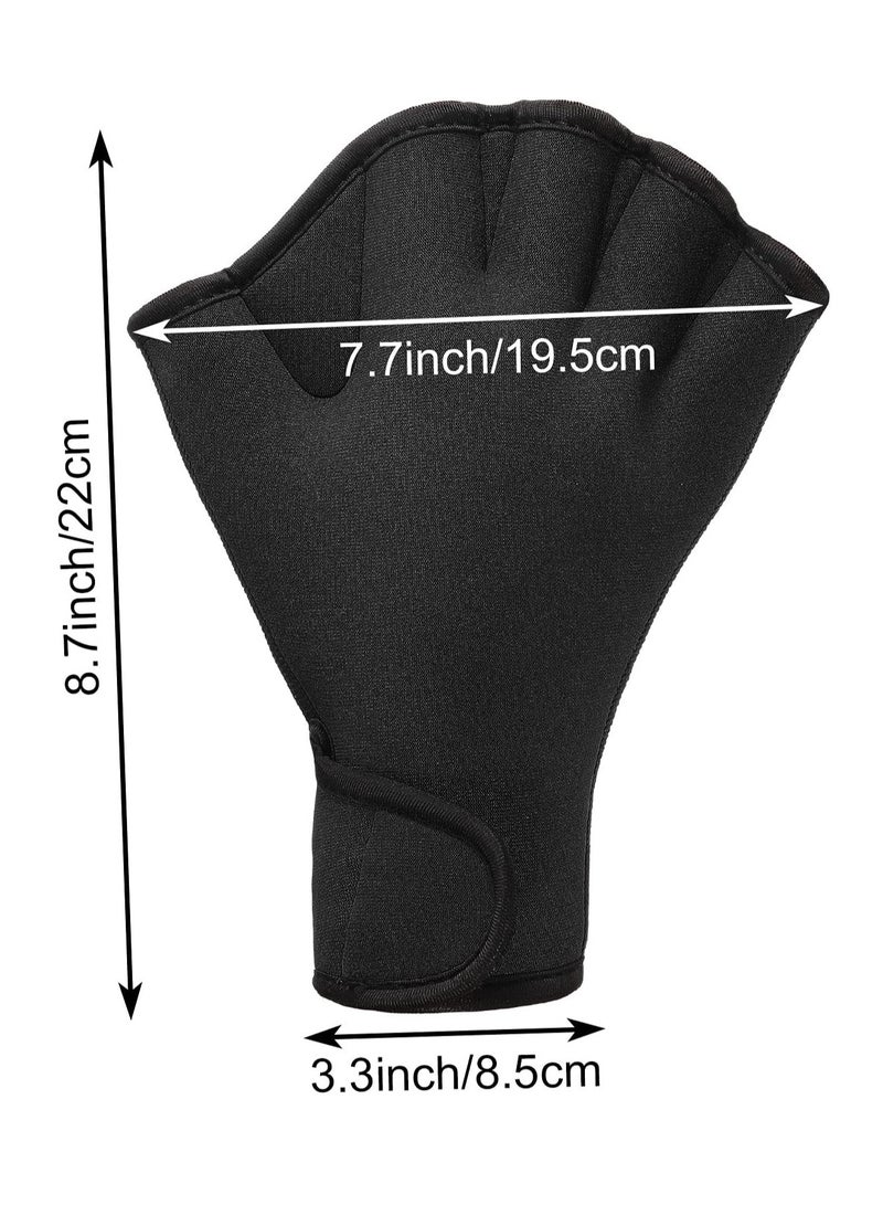 Swimming Gloves, 2 Pairs Aquatic Swim Training Gloves Neoprene Gloves, Fitness Water Resistance Webbed Gloves Water Aerobic Equipment for Swimming Diving Exercise Training