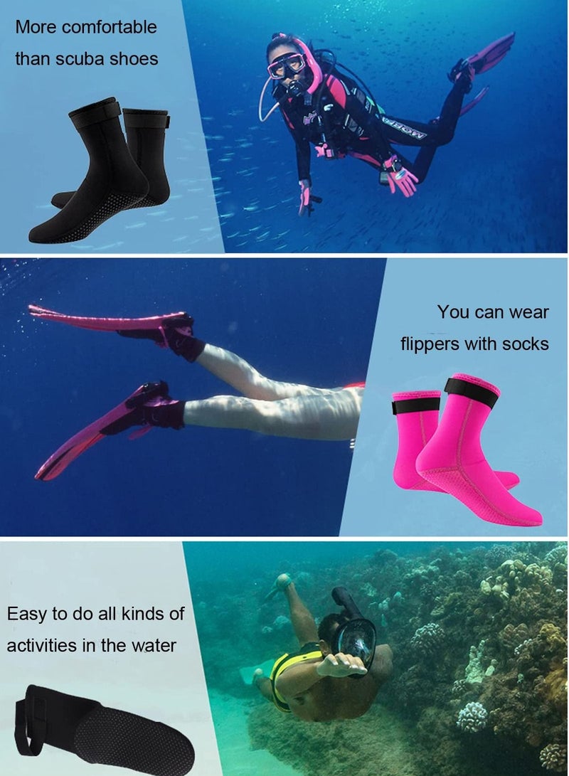 3mm Neoprene Diving Socks, Surf Booties Dive Booties Dive Boots, Sand Socks for Beach Volleyball, Fin Socks Bitch Socks, Canoeing and More Beach Water Sports, Water Socks for Women and Men（L）