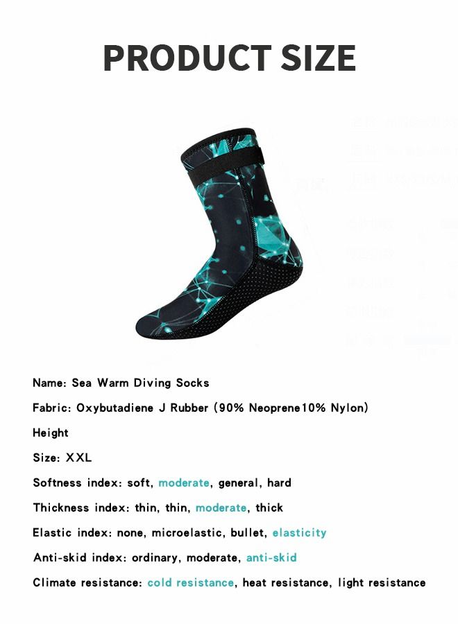 Wetsuit Socks 3mm Neoprene Diving Socks Thermal Anti-Slip Scuba Socks Water Booties for Swimming Water Sports,Diving Equipment