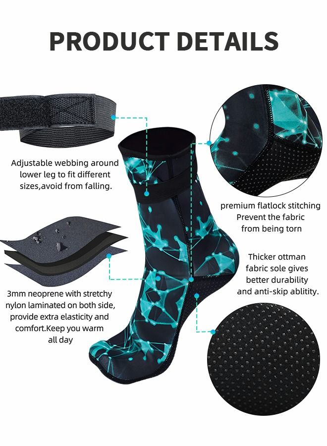 Wetsuit Socks 3mm Neoprene Diving Socks Thermal Anti-Slip Scuba Socks Water Booties for Swimming Water Sports,Diving Equipment