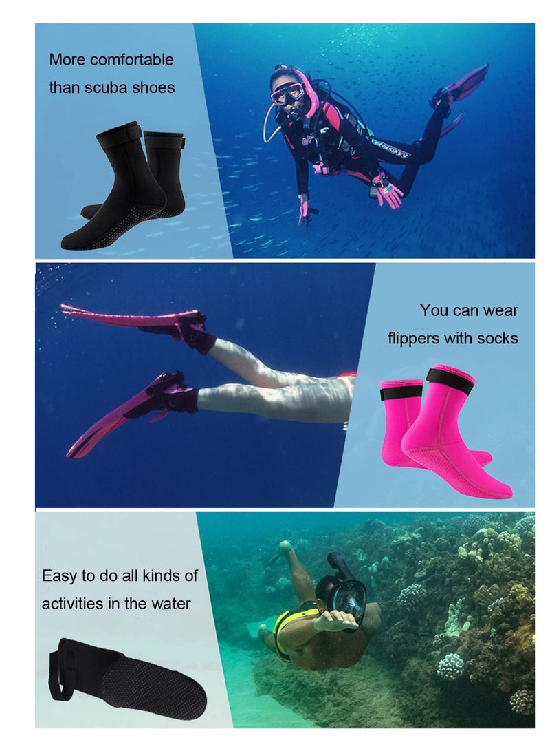 3mm Neoprene Diving Socks, Surf Booties Dive Booties Dive Boots, Sand Socks for Beach Volleyball, Fin Socks, Canoeing and More Beach Water Sports, Water Socks for Women & Men（L）