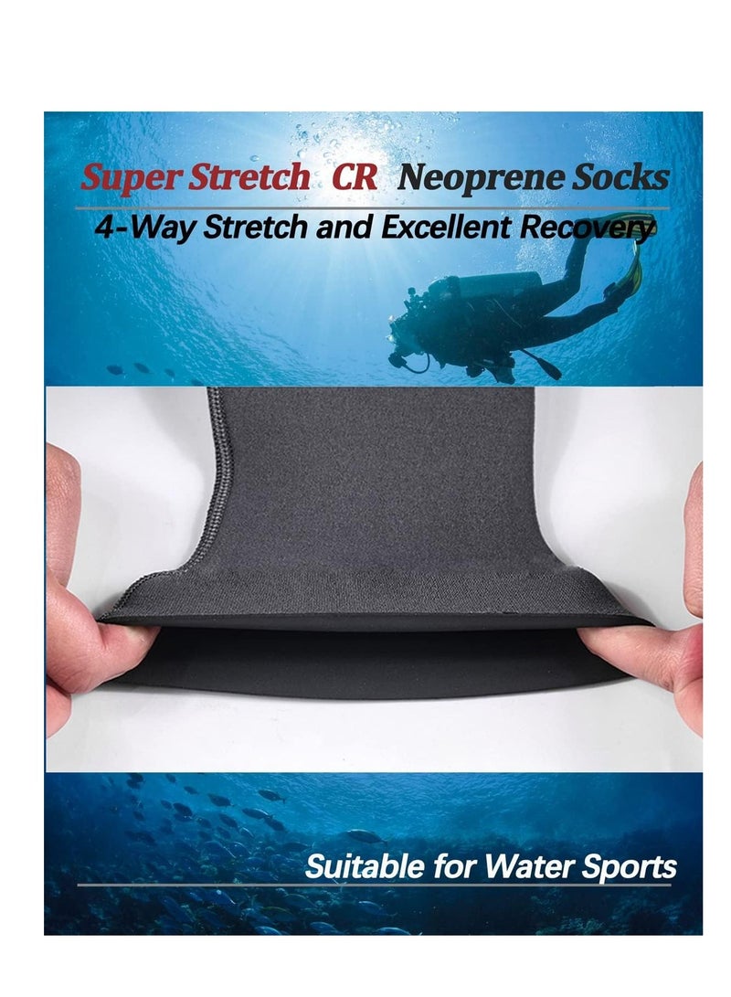 🔆【COMFORTABLE FIT】Our Dive Wetsuit Socks made with 3MM premium neoprene to give you a flexible and comfortable fit, you have less restrictions and less foot fatigue during water sports.