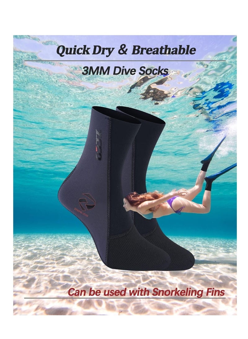 🔆【COMFORTABLE FIT】Our Dive Wetsuit Socks made with 3MM premium neoprene to give you a flexible and comfortable fit, you have less restrictions and less foot fatigue during water sports.