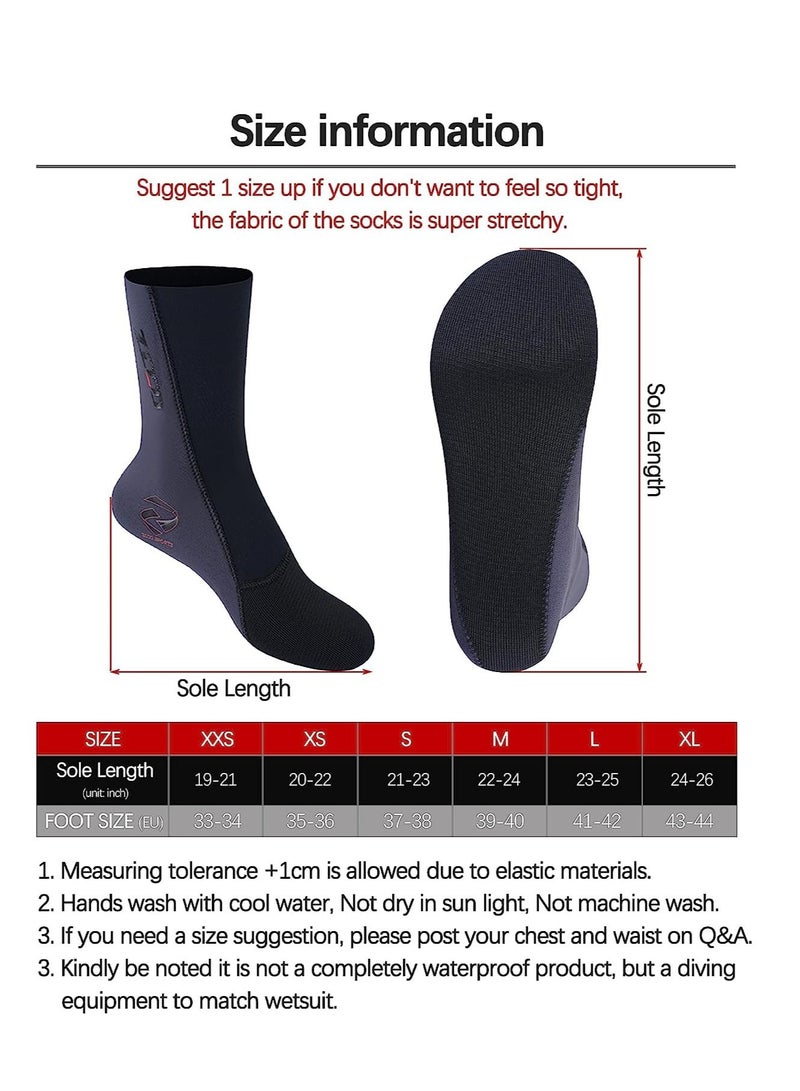 🔆【COMFORTABLE FIT】Our Dive Wetsuit Socks made with 3MM premium neoprene to give you a flexible and comfortable fit, you have less restrictions and less foot fatigue during water sports.