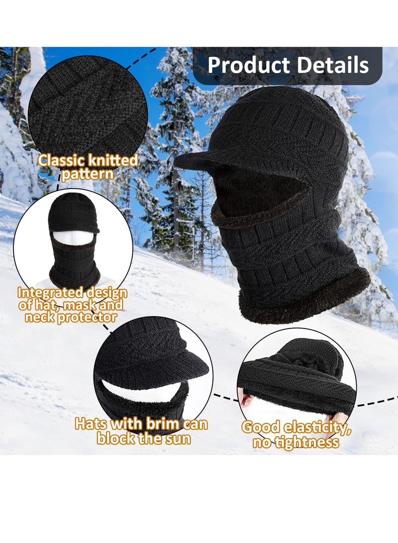 2Pcs Balaclava Mask Warm and Stylish Ski Face Mask for Cold Weather Knit Winter Hat Neck Gaiter and Ears Cover for Men and Women for Outdoor Running Sports Cycling Fishing Skiing