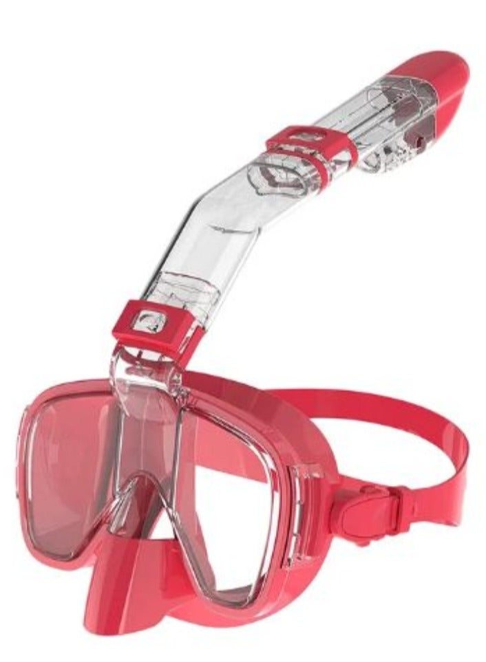 Diving Masks Foldable Anti Fog Snorkel Mask Set with Full Dry Top System for Free Swim Professional Snorkel Gear Adults Kids L/XL