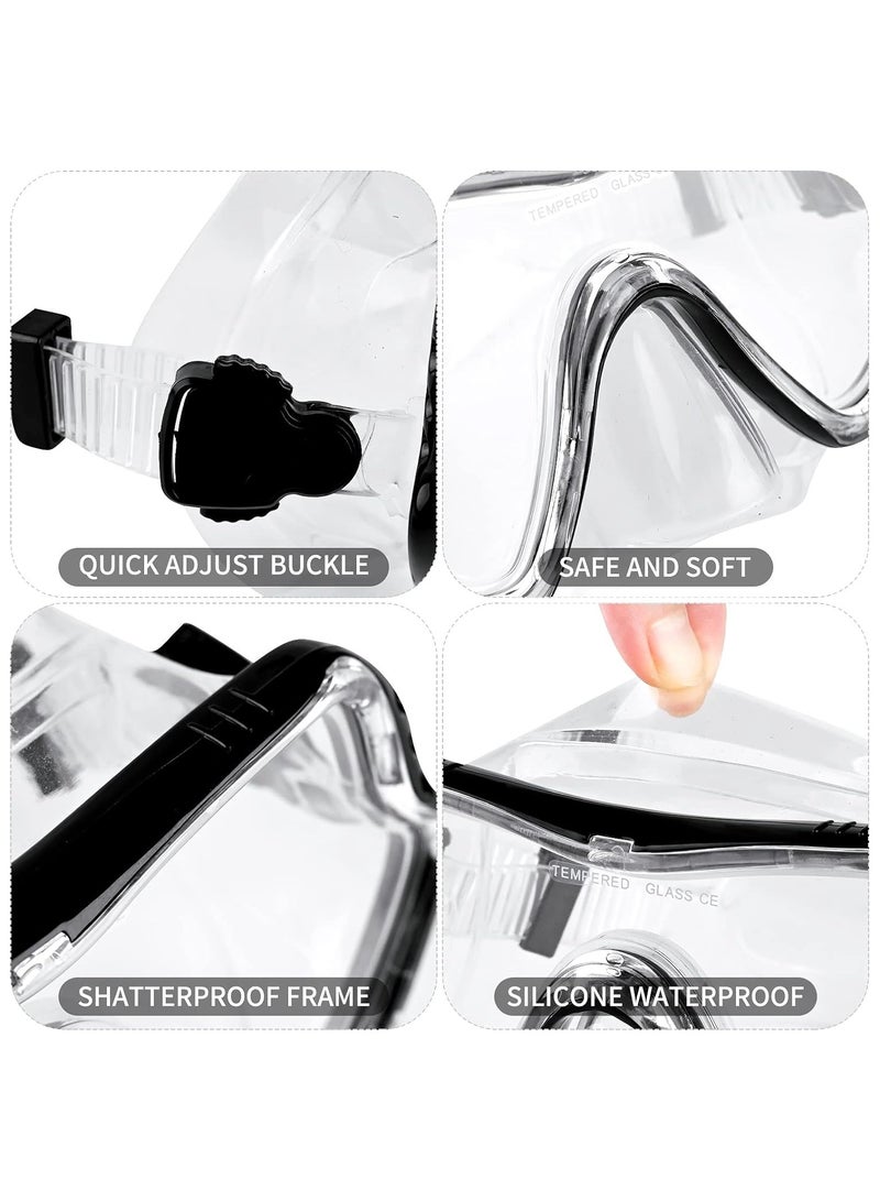 Dry Snorkel Set Adults Professional,Anti-fog Diving Mask 180° Panoramic Ultra-Clear Snorkel Mask Anti-leak Diving Tube Set Free Breath Scuba Diving Goggle Adjustable for Men Women