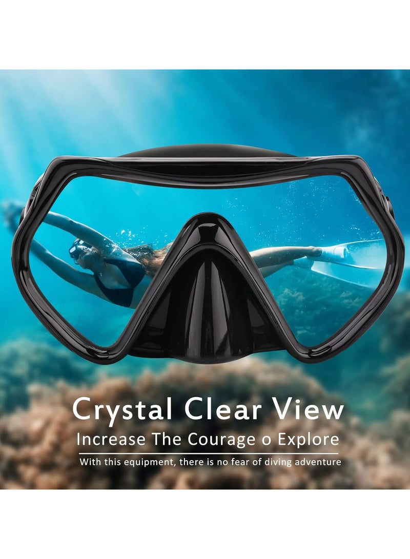 Dry Snorkel Set Adults Professional,Anti-fog Diving Mask 180° Panoramic Ultra-Clear Snorkel Mask Anti-leak Diving Tube Set Free Breath Scuba Diving Goggle Adjustable for Men Women