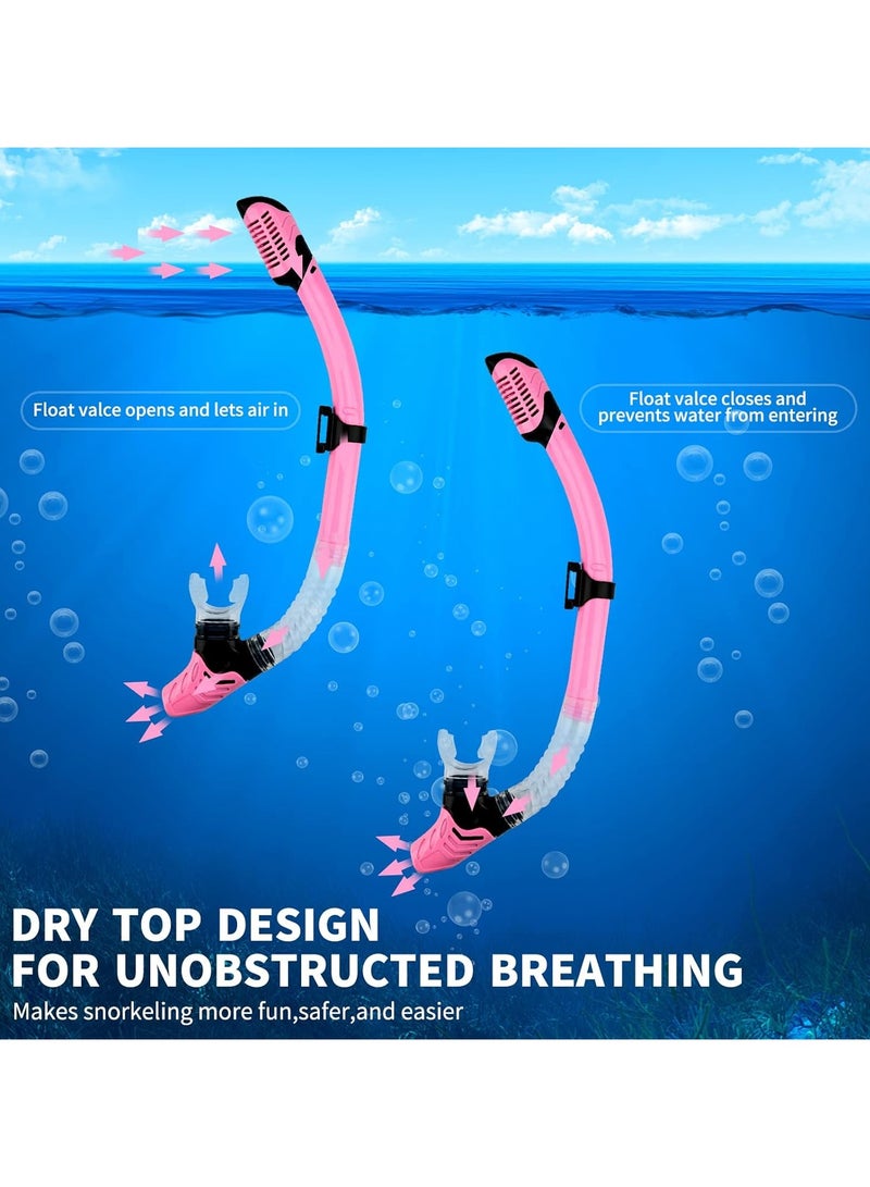 Dry Snorkel Set Adults Professional,Anti-fog Diving Mask 180° Panoramic Ultra-Clear Snorkel Mask Anti-leak Diving Tube Set Free Breath Scuba Diving Goggle Adjustable for Men Women