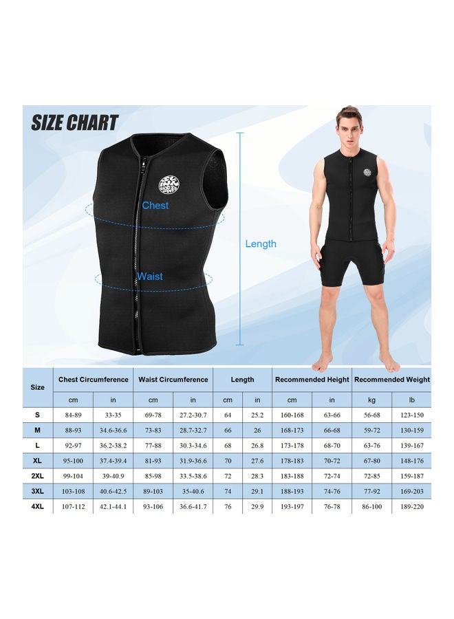 Neoprene Wetsuit Top Vest 40.00x3.00x35.00cm
