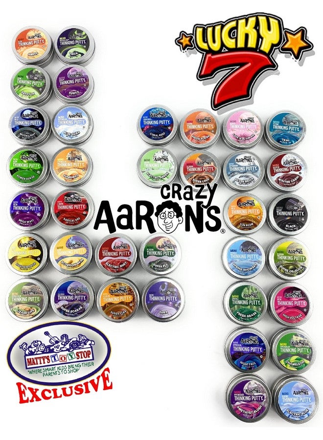 Crazy Aaron'S Putty Mini Tins Lucky 7 Surprise Gift Set Party Bundle 7 Pack (.47Oz Each) Assorted Colors