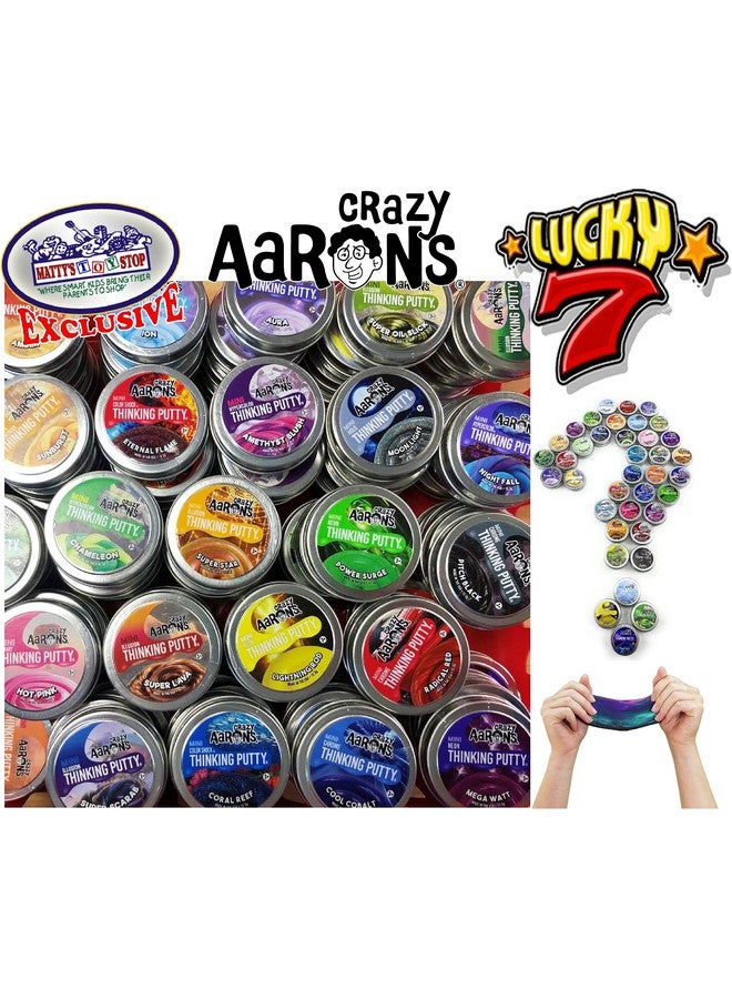 Crazy Aaron'S Putty Mini Tins Lucky 7 Surprise Gift Set Party Bundle 7 Pack (.47Oz Each) Assorted Colors