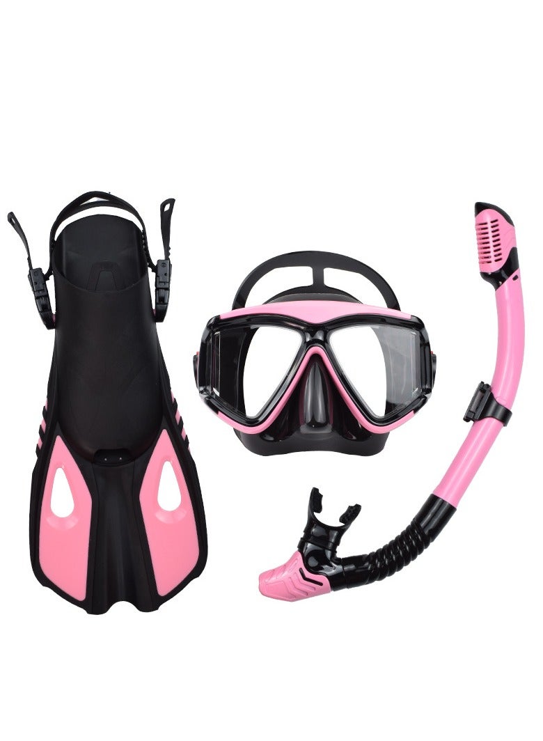 Swimming Diving Mask And Snorkel Flippers Set