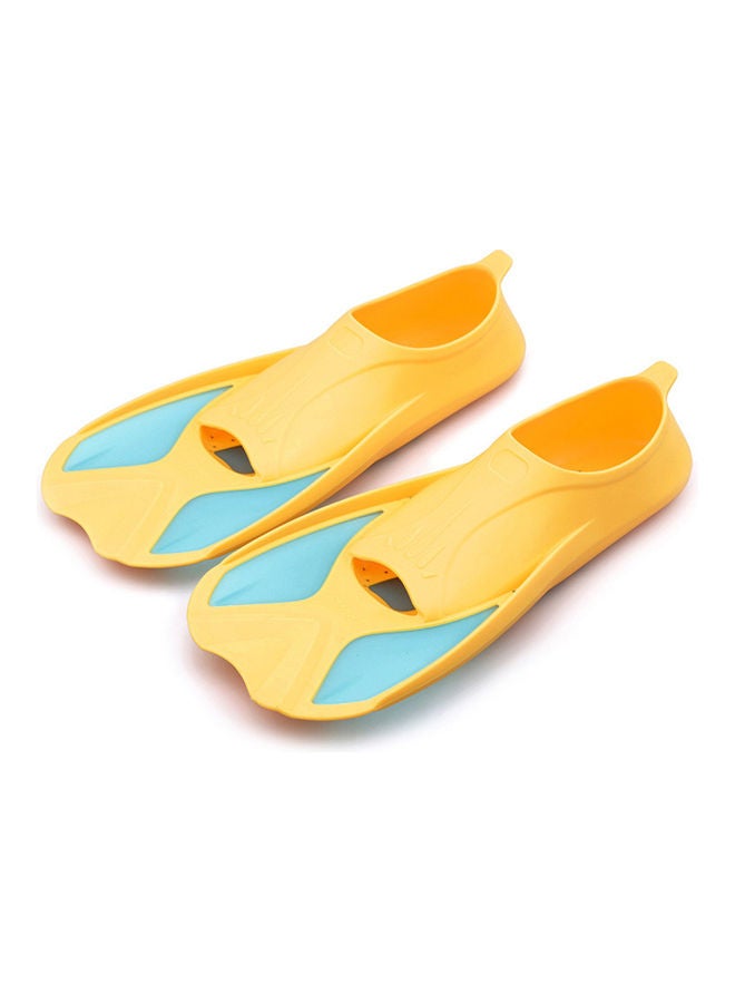 Kids Short Light Swim Fins Flippers Yellow & Blue 3XS 32.00*10.00*20.00cm