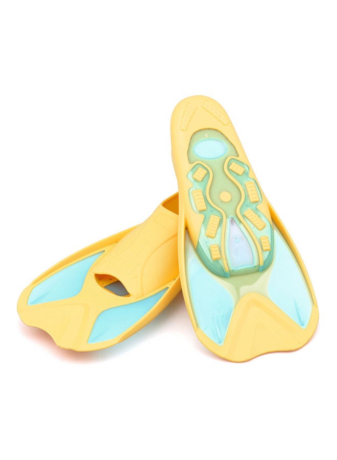 Kids Short Light Swim Fins Flippers Yellow & Blue 3XS 32.00*10.00*20.00cm