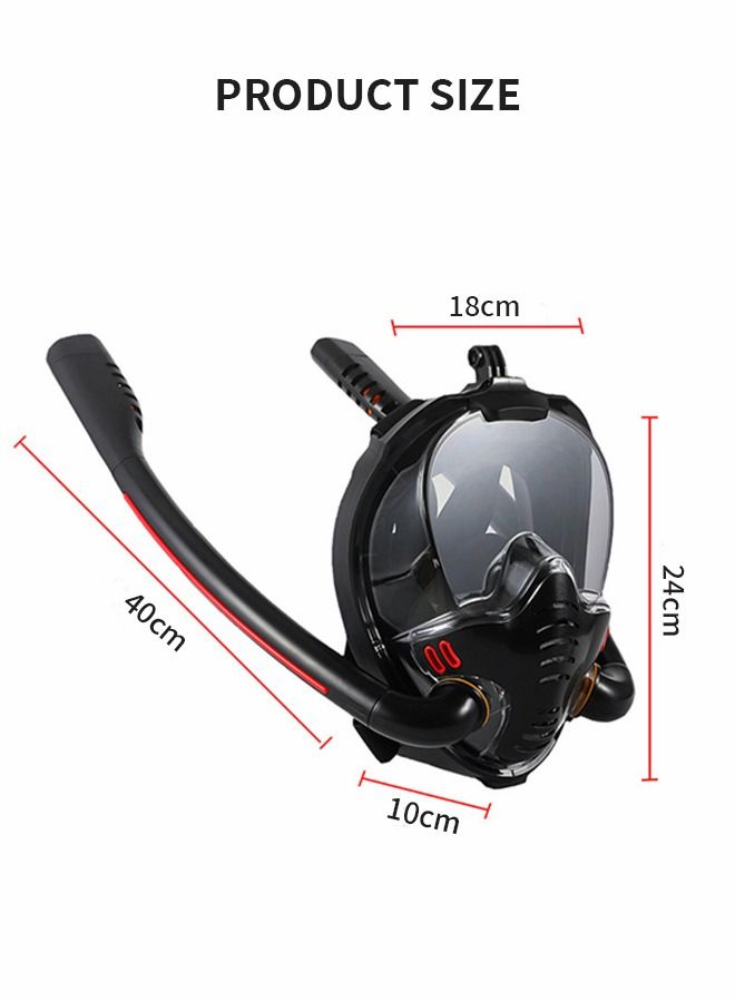 Full Face Snorkel Mask Adult - 2022 Latest Safe Breathing System,Anti-Fog Anti-Leak,180 Panoramic View with Camera Mount, Snorkel Mask with Adjustable Straps,Snorkeling Gear for Adults