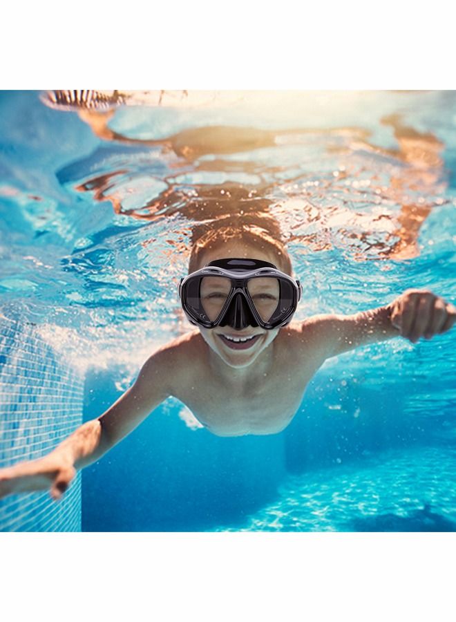 Snorkel Diving Mask, Panoramic HD Swim Mask, AntiFog Scuba Diving Goggles, Silicone Skirt Tempered Glass Dive Mask Adult Youth Swim Goggles with Nose Cover for Diving, Snorkeling, Swimming