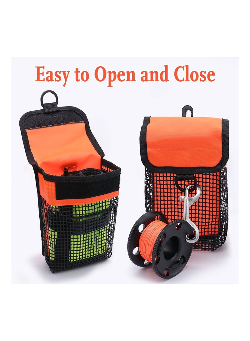 Scuba Diving Gear Bag with Mesh Storage Pocket Finger Reel SMB Safety Surface Marker Buoy Holder Pouch Snorkeling Equipment Carry Lightweight for