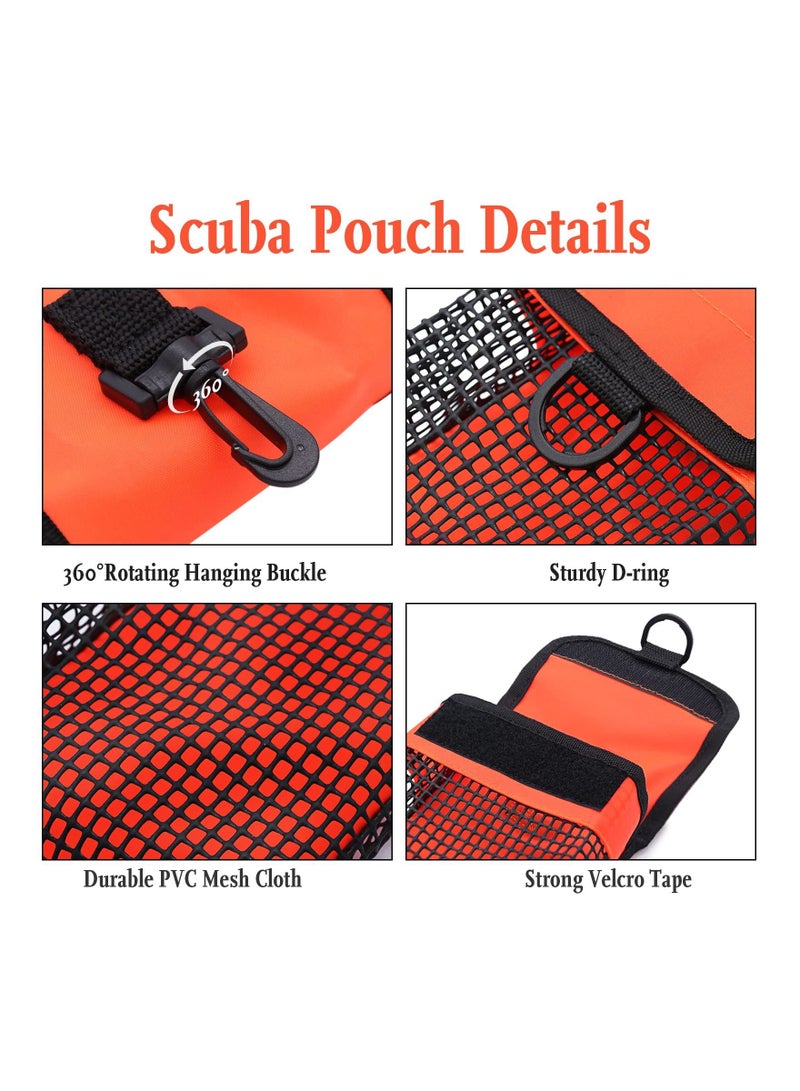 Scuba Diving Gear Bag with Mesh Storage Pocket Finger Reel SMB Safety Surface Marker Buoy Holder Pouch Snorkeling Equipment Carry Lightweight for