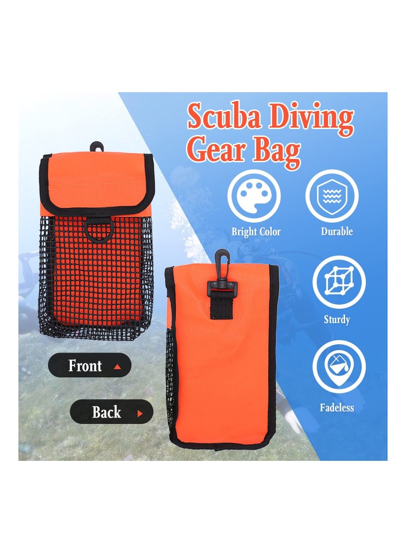 Scuba Diving Gear Bag with Mesh Storage Pocket Finger Reel SMB Safety Surface Marker Buoy Holder Pouch Snorkeling Equipment Carry Lightweight for