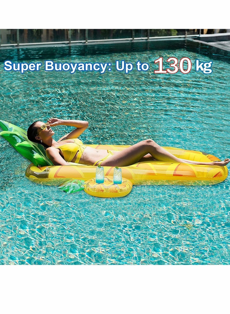 Pool Inflatable Floats Adult, Giant Pineapple With Cup Holder,170 CM Beach Floaties Lounge Luxury Recliner