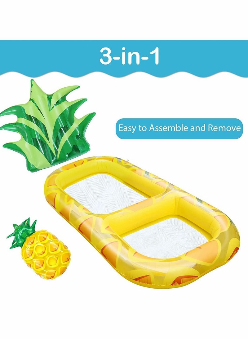 Pool Inflatable Floats Adult, Giant Pineapple With Cup Holder,170 CM Beach Floaties Lounge Luxury Recliner