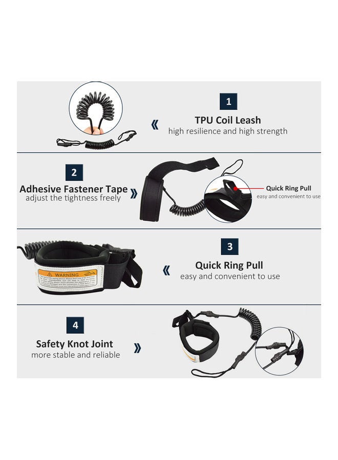 Surfboard Leash Feet Paddle With Quick Release Ankle Loop Boating Rope