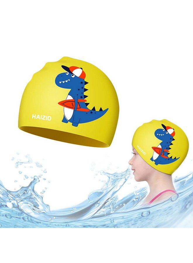 Swimming Cap For Boys Girls Waterproof Silicone Swimming Cap Ideal For All Head Shape Swimming Cap For Kids Age 3 14