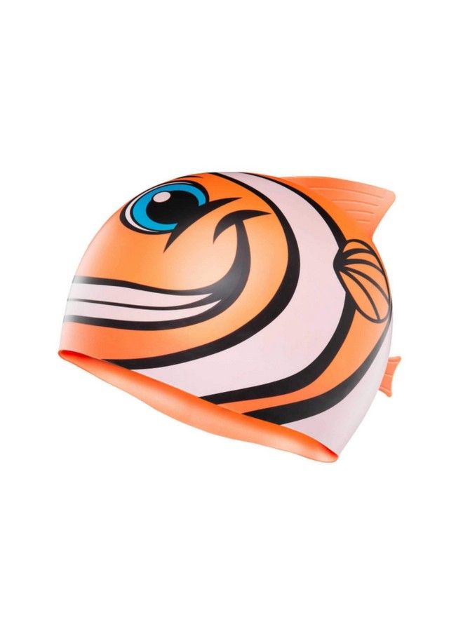 Kids Charachappy Fish Swim Cap (Orange)