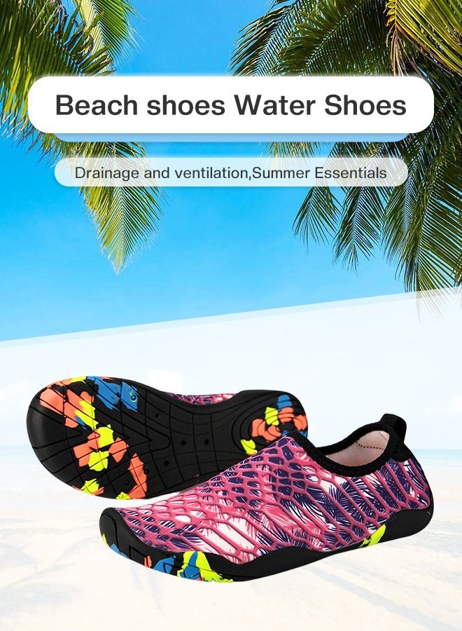 1 Pair Water Shoes Barefoot Beach Pool Shoes Quick-Dry Aqua Yoga Socks Slip-on for Women Surf Swim Water Sport, Beach Swim Yoga Exercise Shoes with Foot Massage