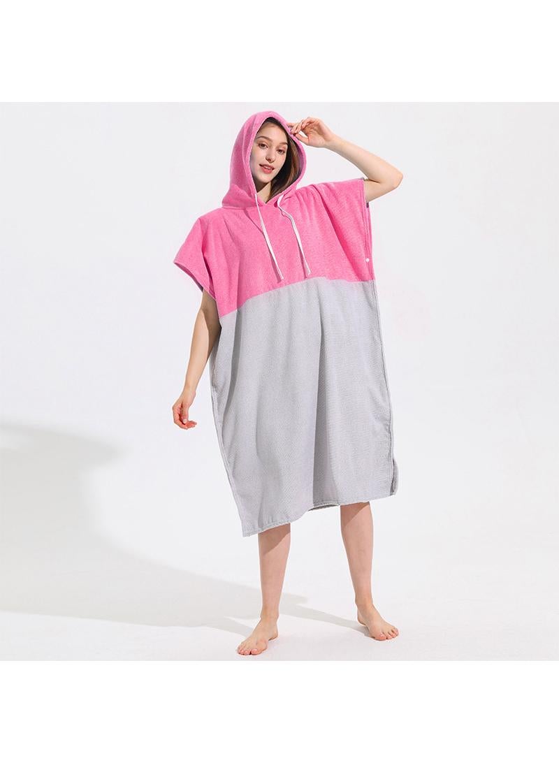 110*80CM Colorblock Microfiber Surfing Swimming Warm Changing Clothes Adult Beach Cape Bathrobe