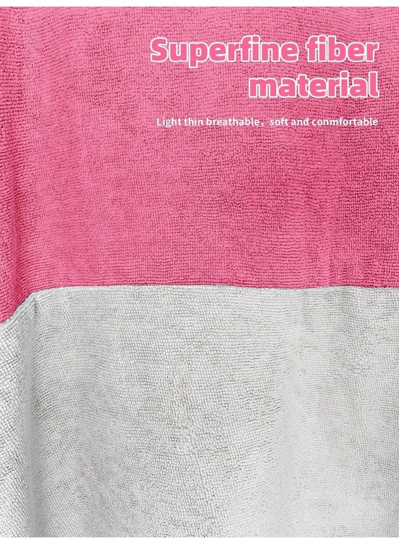 110*80CM Colorblock Microfiber Surfing Swimming Warm Changing Clothes Adult Beach Cape Bathrobe