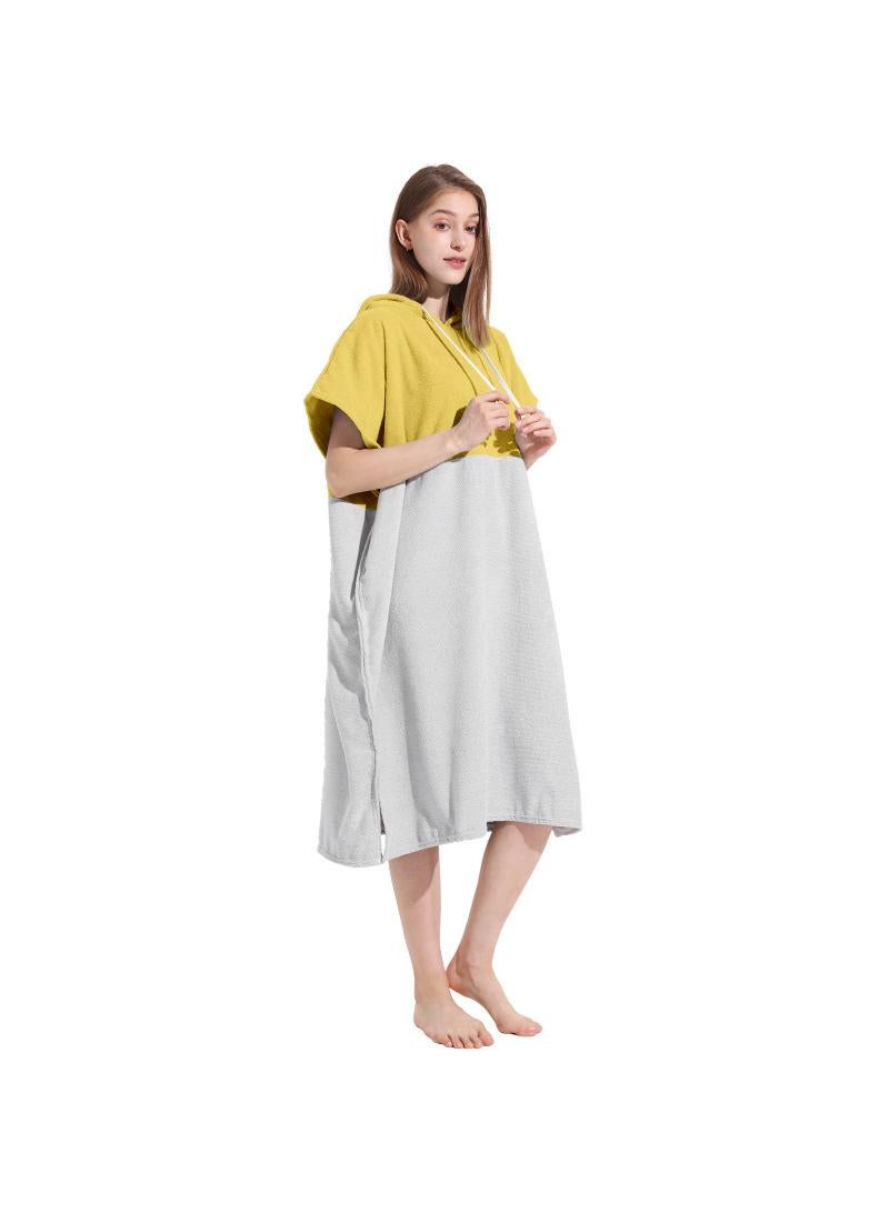 110*80CM Colorblock Microfiber Surfing Swimming Warm Changing Clothes Adult Beach Cape Bathrobe