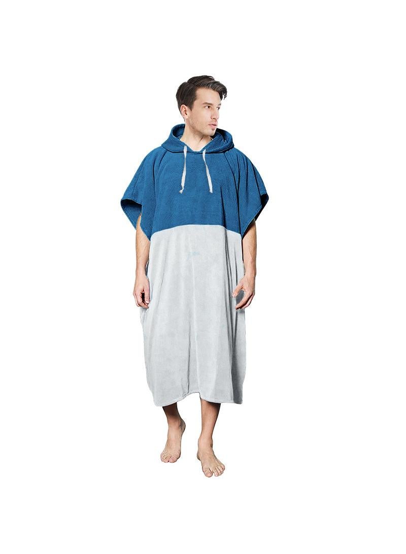 110*80CM Colorblock Microfiber Surfing Swimming Warm Changing Clothes Adult Beach Cape Bathrobe