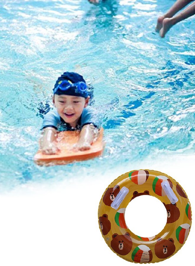 Cartoon Bear Rabbit Printed Inflatable Swim Ring 18x18x2cm