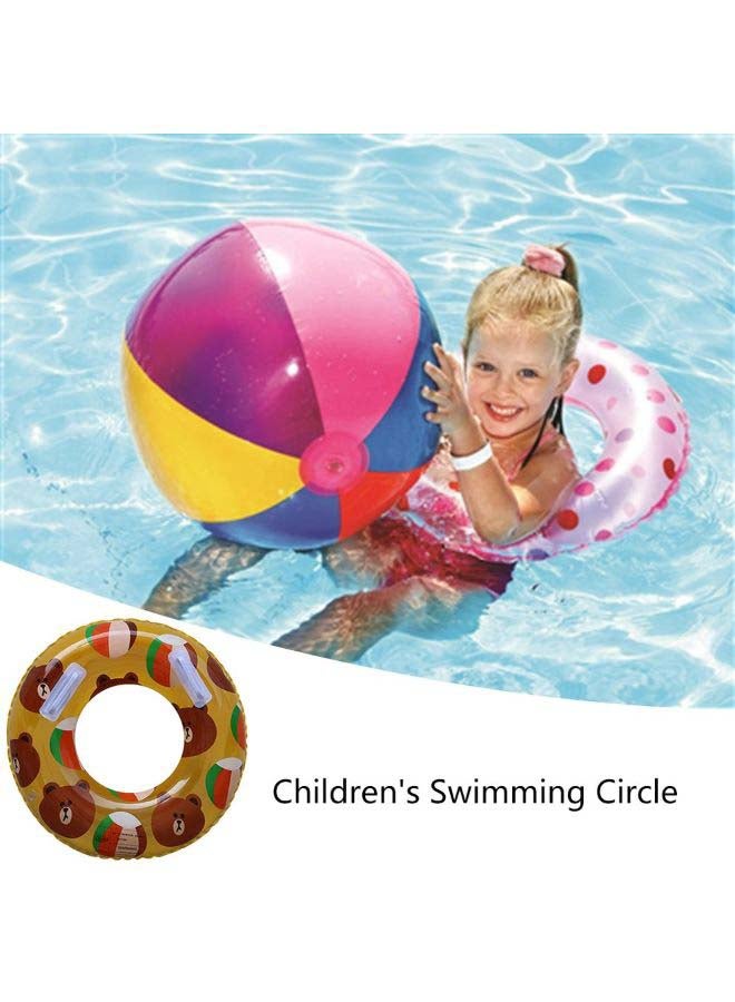 Cartoon Bear Rabbit Printed Inflatable Swim Ring 18x18x2cm