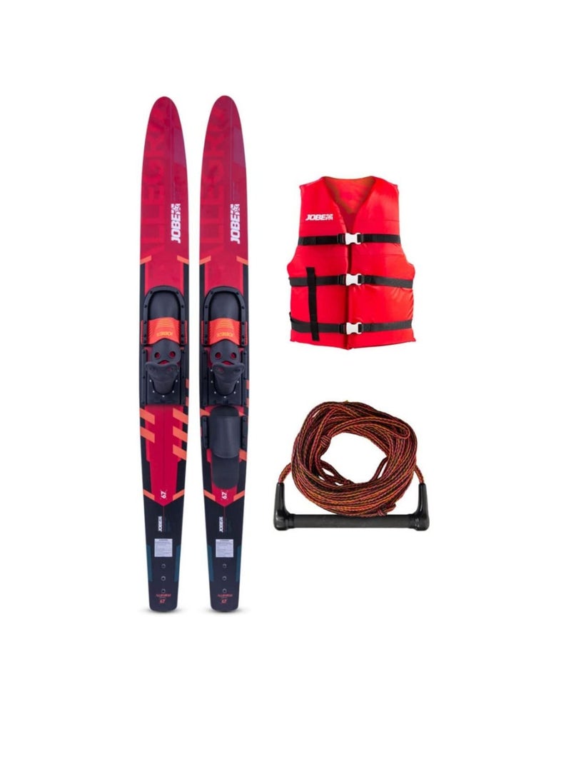 Jobe Allegre 67 inches Skis Combo Package - Red