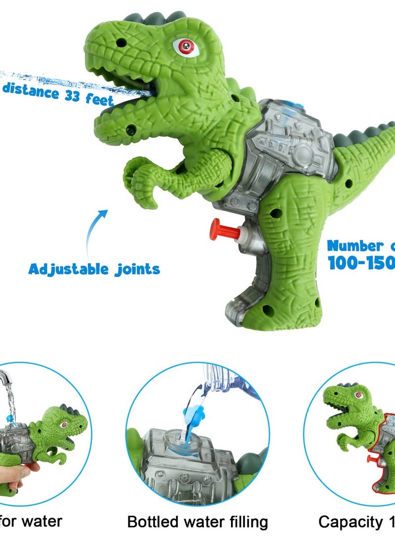 Dinosaur Water Gun, 4 Pack Squirt Guns for Kids and Adults, Exciting Fighting Toy Boys Girls, Perfect Backyard Swimming Pool Play.