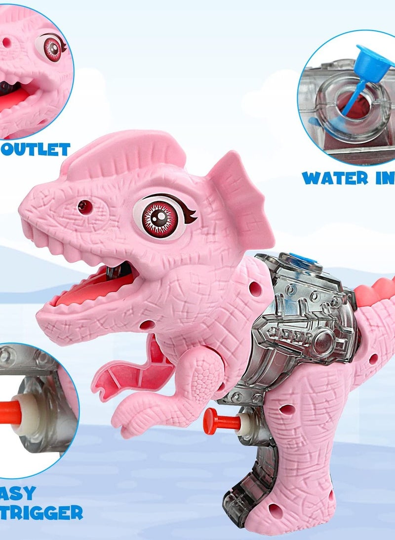 Dinosaur Water Gun, 4 Pack Squirt Guns for Kids and Adults, Exciting Fighting Toy Boys Girls, Perfect Backyard Swimming Pool Play.