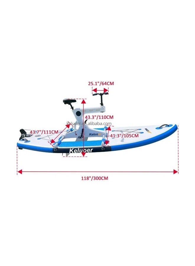 New Collection Pontoons Inflatable Water Bike Single Water Recreation Pedal Bike