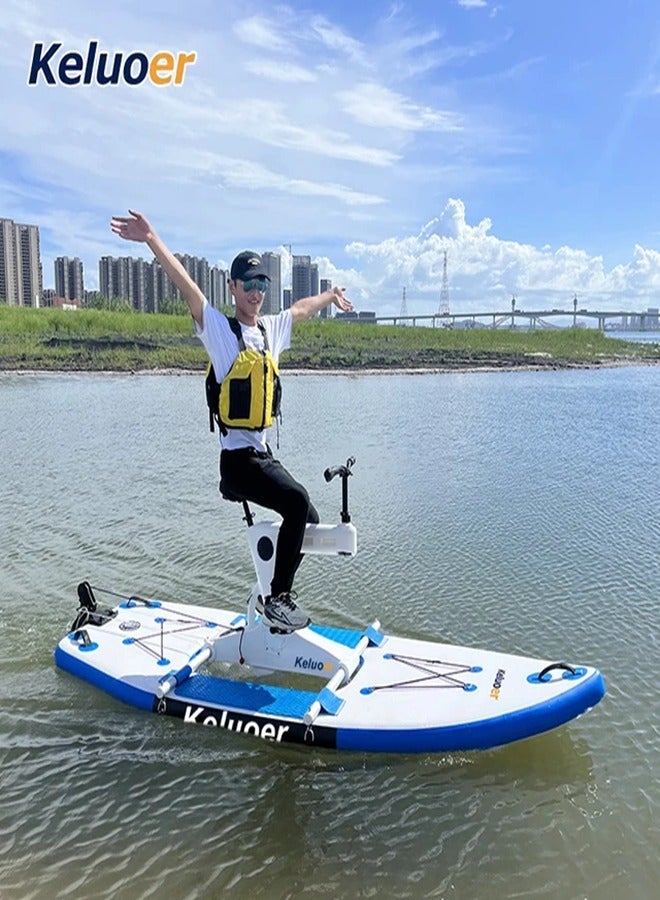 New Collection Pontoons Inflatable Water Bike Single Water Recreation Pedal Bike