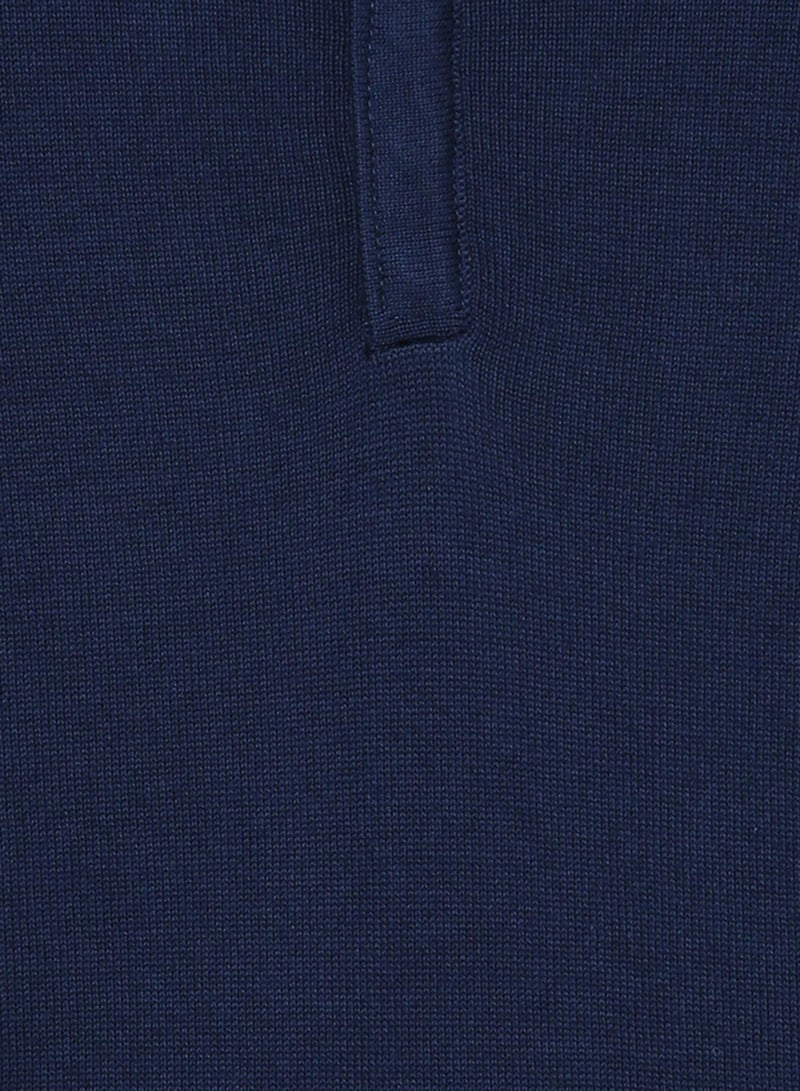 Kids Long Sleeve Polo Navy