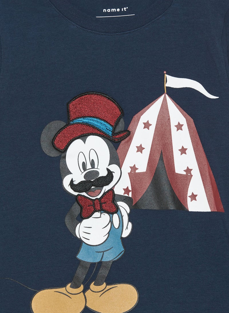 Kids Mickey Mouse Long Sleeve T-Shirt Navy