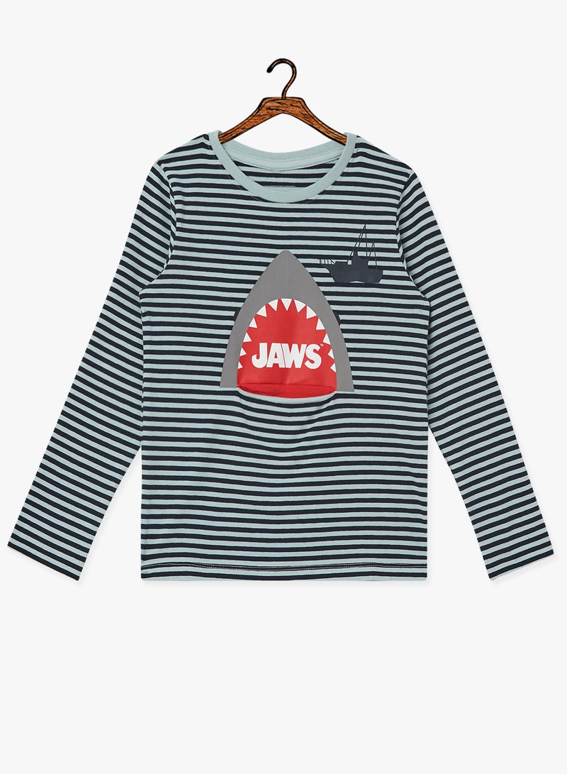 Kids Jaws Long Sleeve T-Shirt Blue