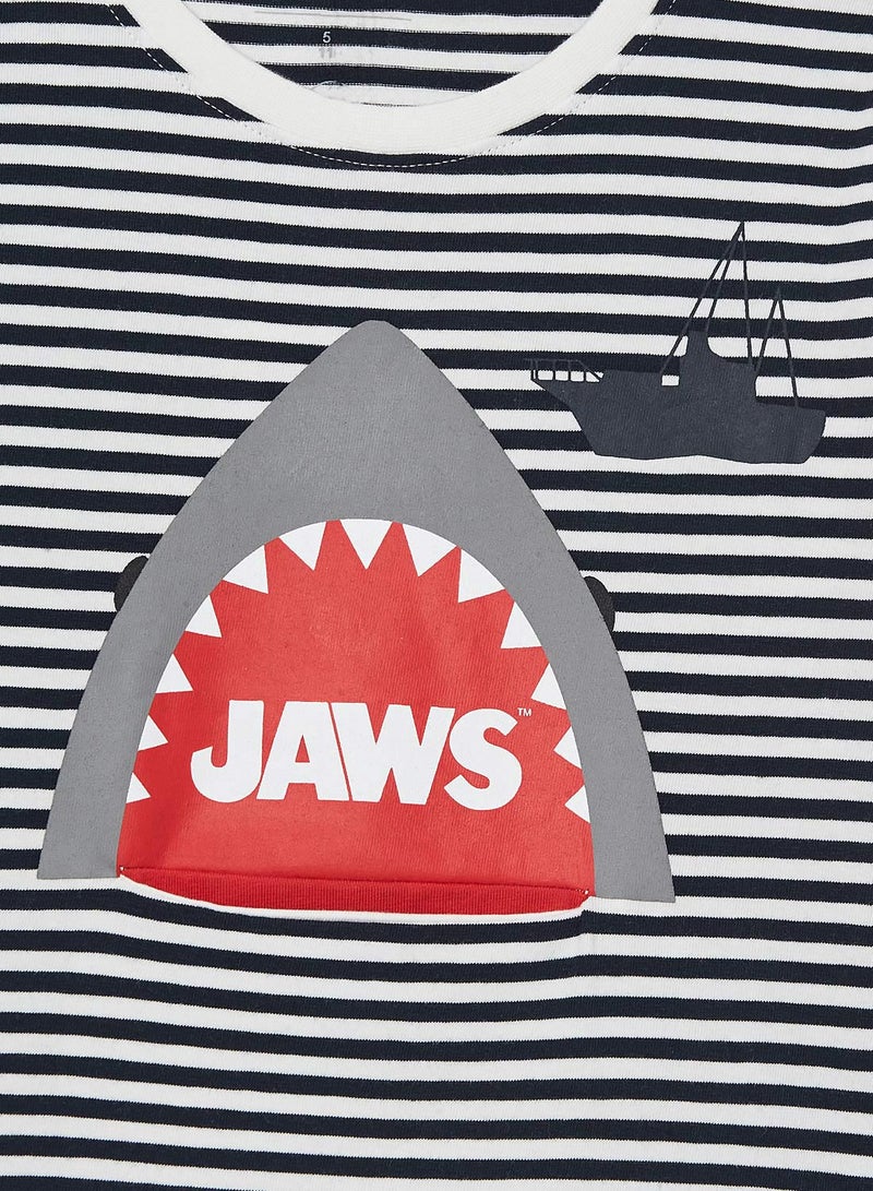 Kids Jaws Long Sleeve T-Shirt White/Navy