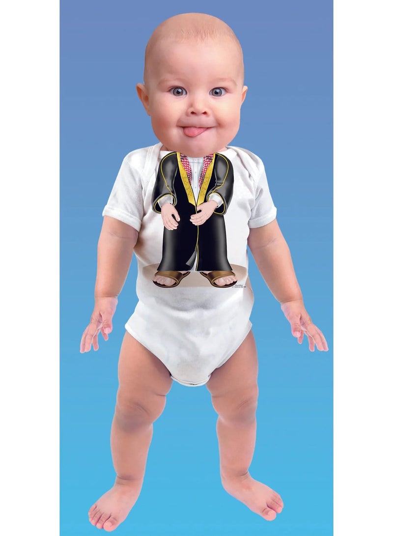 Arab Baby Gutra Red Romper For 0 - 6 Months Baby