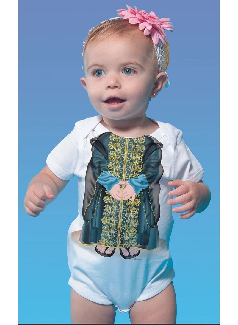 Arab Long Thob Blue Romper For 6 - 12 Months Baby