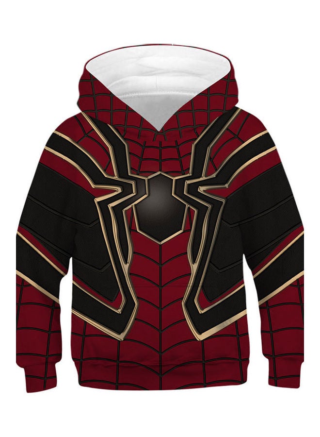 Cartoon 3D Digital Printing Long Sleeve Hooded Sweatshirt Multicolored